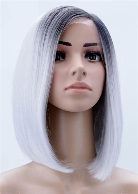 black and grey lace front wig